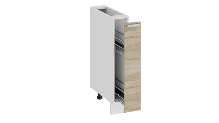 Шкаф напольный с выдвижной корзиной Гранита 1Н15К (Белый/Дуб сонома) в Перми - изображение 1