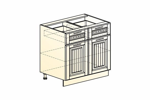 Шкаф рабочий Бавария L800 (2 дв. гл. 2 ящ.) в Перми - изображение