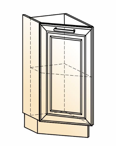 Шкаф рабочий Мишель конц. 45 гр. L300 (1 дв. гл.) эмаль (белый/белый) в Перми - изображение 1