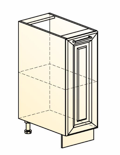 Кухонная тумба Мишель L300 (1 дв. гл.) эмаль (белый/белый) в Перми - изображение 1