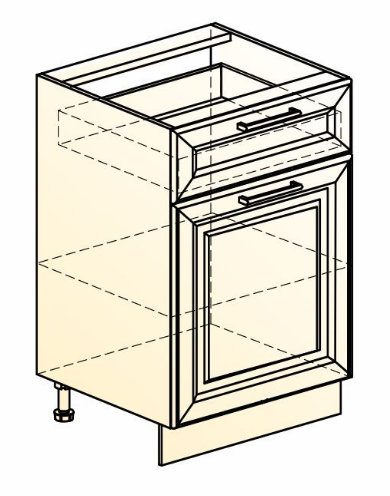 Шкаф рабочий Мишель L500 (1 дв. гл. 1 ящ.) эмаль (белый/белый) в Перми - изображение 1