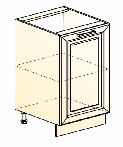 Кухонная тумба Мишель L500 (1 дв. гл.) эмаль (белый/белый) в Перми - изображение 1