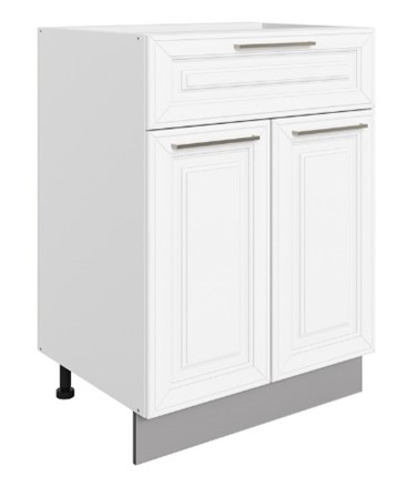 Кухонная тумба Мишель L600 (2 дв. гл. 1 ящ.) эмаль (белый/белый) в Перми - изображение