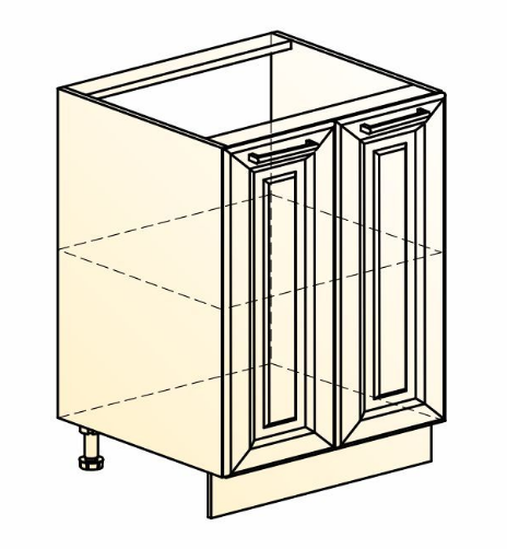 Тумба кухонная Мишель L600 (2 дв. гл.) эмаль (белый/белый) в Перми - изображение 1