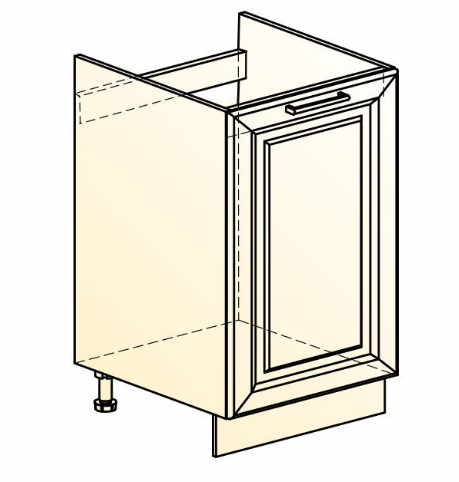 Шкаф рабочий Мишель под мойку L500 (1 дв. гл.) эмаль (белый/белый) в Перми - изображение 1