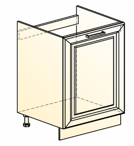 Кухонная тумба Мишель под мойку L600 (1 дв. гл.) эмаль (белый/белый) в Перми - предосмотр 1