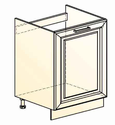 Кухонная тумба Мишель под мойку L600 (1 дв. гл.) эмаль (белый/белый) в Перми - изображение 1