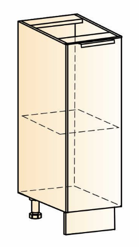 Тумба кухонная Стоун L200 (1 дв.гл.) (белый/джелато софттач) в Перми - изображение 1
