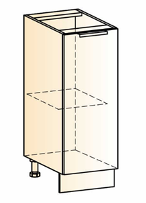 Тумба на кухню Стоун L300 (1 дв.гл.) (белый/джелато софттач) в Перми - предосмотр 1