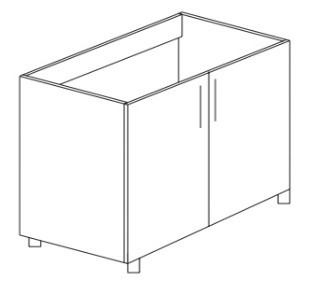 Напольный шкаф двухдверный под накладную мойку Некст МДФ Б24 МДФ  премиум, глянец, металик в Перми