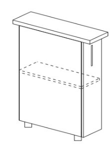 Кухонный шкаф однодверный с полкой Некст МДФ Б2 МДФ премиум, глянец, металик без столешницы в Перми
