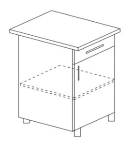 Кухонный шкаф однодверный с ящиком Некст МДФ Б8 МДФ матовый без столешницы в Перми