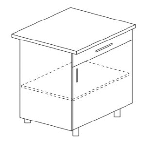 Кухонный шкаф однодверный с ящиком Некст МДФ Б9 МДФ премиум, глянец, металик в Перми