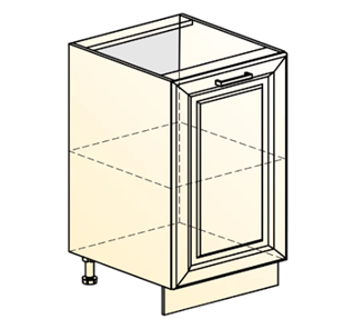 Кухонная тумба Атланта L400 (1 дв. гл.) эмаль (белый/белый глянец патина золото) в Перми - предосмотр 1