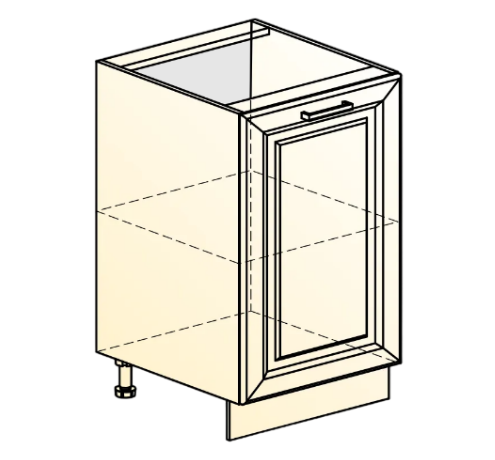 Кухонная тумба Атланта L400 (1 дв. гл.) эмаль (белый/белый глянец патина золото) в Березниках - изображение 1