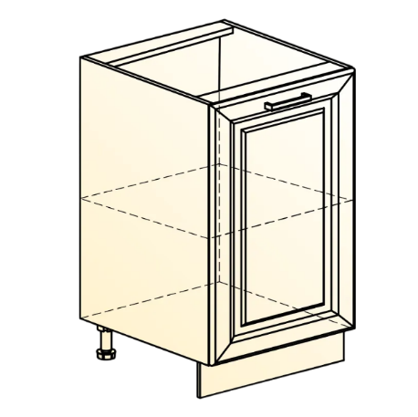 Кухонная тумба Атланта L500 (1 дв. гл.) эмаль (белый/белый глянец патина золото) в Перми - изображение 1