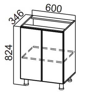 Кухонная тумба Стайл, С600(400), МДФ в Перми - предосмотр