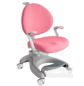 Детский стул FunDesk Cielo Grey с подставкой для ног (чехол в подарок) ткань розовая в Перми - предосмотр