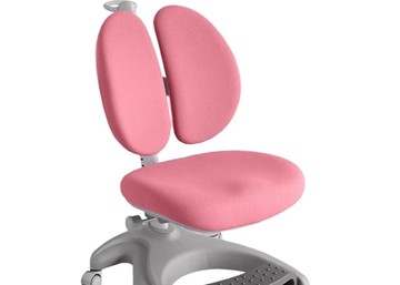 Детский стул FunDesk Solerte Grey с подставкой для ног + чехол для кресла (ткань розовая) в Перми - предосмотр
