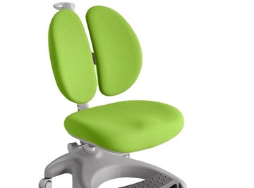 Детский стул FauDesk FunDesk Solerte Grey с подставкой для ног + чехол для кресла (ткань зеленая) в Перми