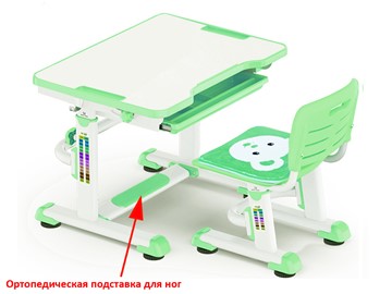 Стол растущий и стул Mealux BD-08 Teddy, green, зеленая в Перми - предосмотр