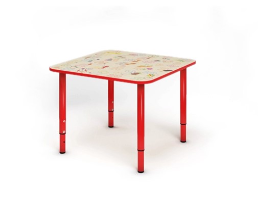 Растущий стол Азбука квадратный СДО-4 Красный в Перми - изображение