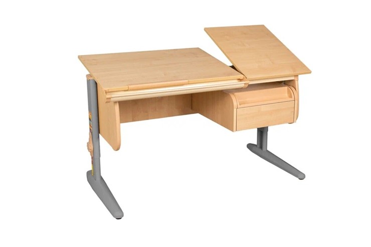 Детский стол-трансформер 1/75-40 (СУТ.25) + Tumba 1 Бежевый/Серый/Бежевый в Кунгуре - изображение 2