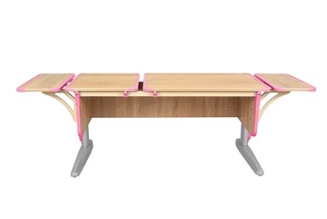 Детский стол-трансформер 4/75-40 (СУТ.42)  + Polka_b 4/550 (2 шт) Дуб сонома/серый/розовый в Перми