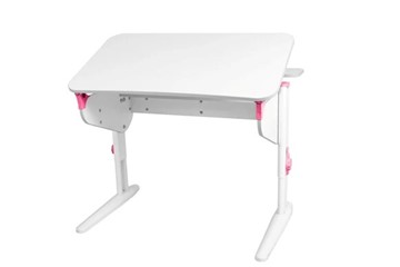 Детский стол-трансформер 5/100 (СУТ.46) + Polka_z 5/500 (2 шт) Рамух белый/белый/розовый в Кунгуре