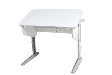 Детский стол-трансформер 5/100 (СУТ.46) + Polka_z 5/500 (2 шт) Рамух белый/серый/бежевый в Кунгуре