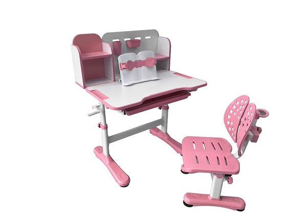 Растущая парта + стул Vivo Pink FUNDESK в Перми - изображение