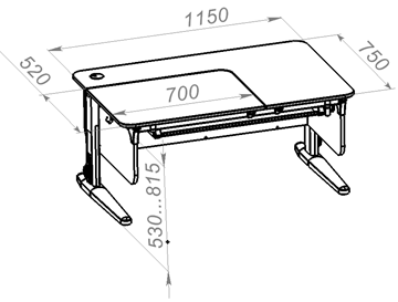 Растущий стол L/70-45 (СУТ.62) + Tumba 7 белый-крем/белый/белый с лотком в Перми - предосмотр 2