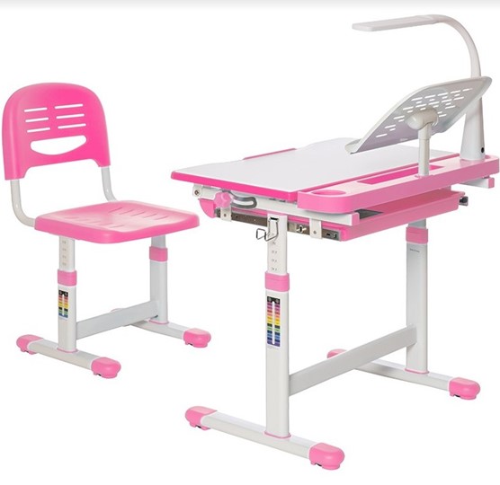 Детский стол-трансформер SET Holto-11 розовый в Перми - изображение 9