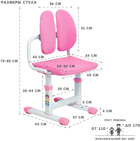 Комплект растущей мебели SET Holto-18 розовый в Березниках - изображение 13
