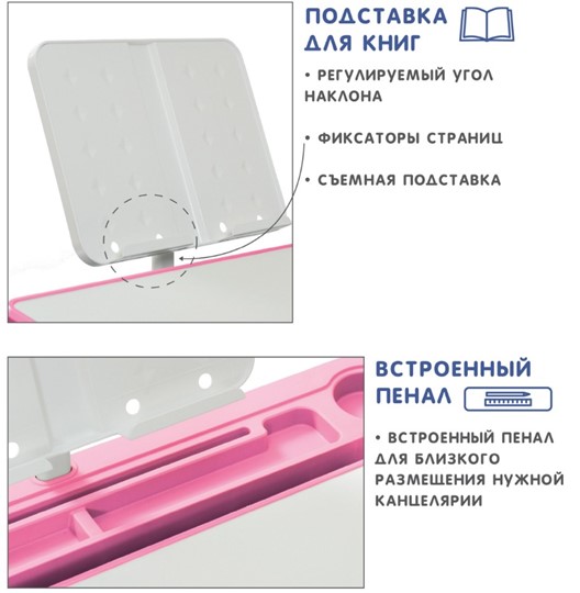 Комплект растущей мебели SET Holto-18 розовый в Березниках - изображение 6