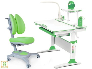 Растущая парта + стул Комплект Mealux EVO Evo-30 Z (арт. Evo-30 Z + Y-115 KZ), серый, зеленый в Перми - предосмотр
