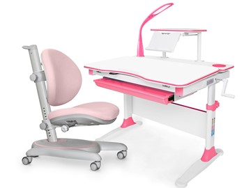 Растущая парта + стул Комплект Mealux EVO Evo-30 PN (арт. Evo-30 PN + Y-508 KP), серый, розовый в Перми - предосмотр