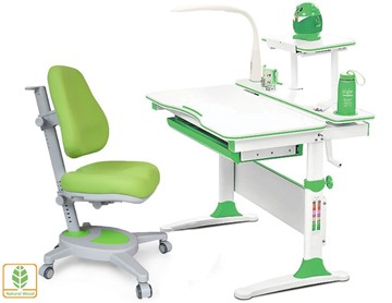 Растущая парта + стул Комплект Mealux EVO Evo-30 Z (арт. Evo-30 Z + Y-110 KZ), серый, зеленый в Перми - предосмотр