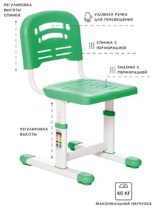 Растущая парта и растущий стул SET HOLTO-17А, зеленый в Чайковском - предосмотр 4