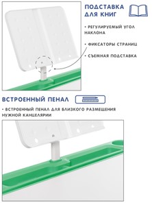 Растущая парта и растущий стул SET HOLTO-17А, зеленый в Соликамске - предосмотр 6