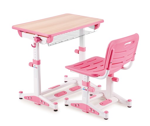 Растущий стол и стул трансформер LK 09, розовый в Перми - изображение
