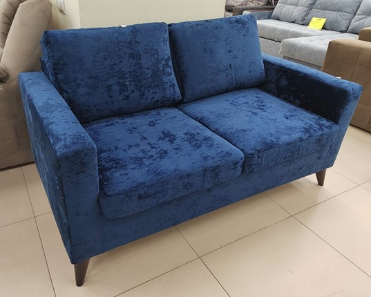 Прямой диван Рим МД Краш 15 темно синий в Перми - изображение