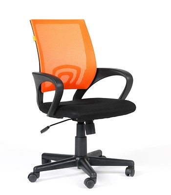 Кресло офисное CHAIRMAN 696 black Сетчатый акрил DW66 оранжевый в Березниках - изображение