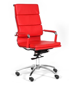 Кресло компьютерное CHAIRMAN 750 экокожа красная в Перми